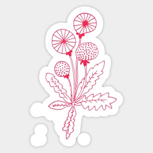 Dandelion pink Sticker